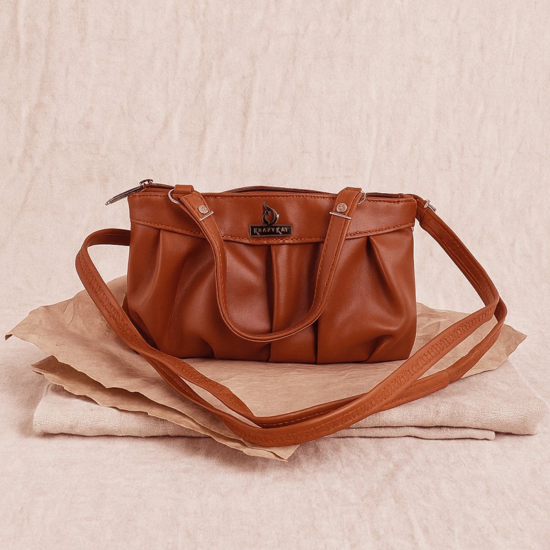 Pleated Top Handle Bag